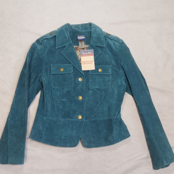 B.U.M. Equipment Jackets & Blazers - NWT b.u.m. equipment lined washable suede teal jacket, medium